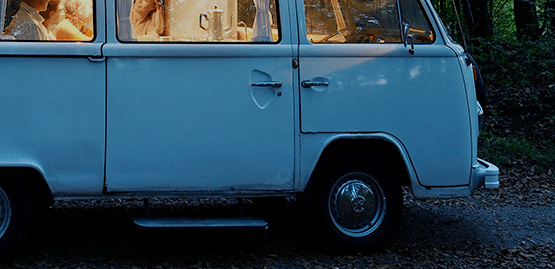 Van at twilight