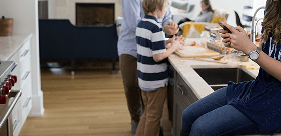 Family in the kitchen