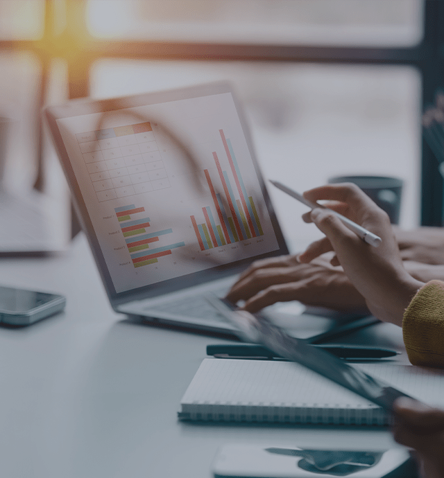 Open laptop computer on a desk