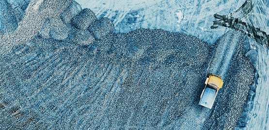 Vue aérienne d'un chantier de construction